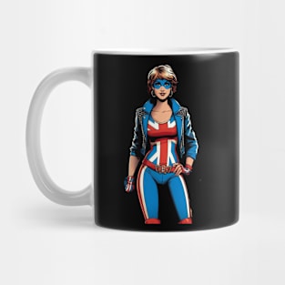 London England Female Comic Book Superhero Mug